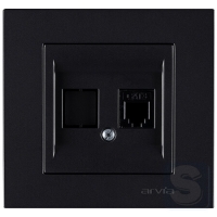 Розетка телефонна TF cat 3 Arvia Electric KAREN Чорний (20 07 2000 221)